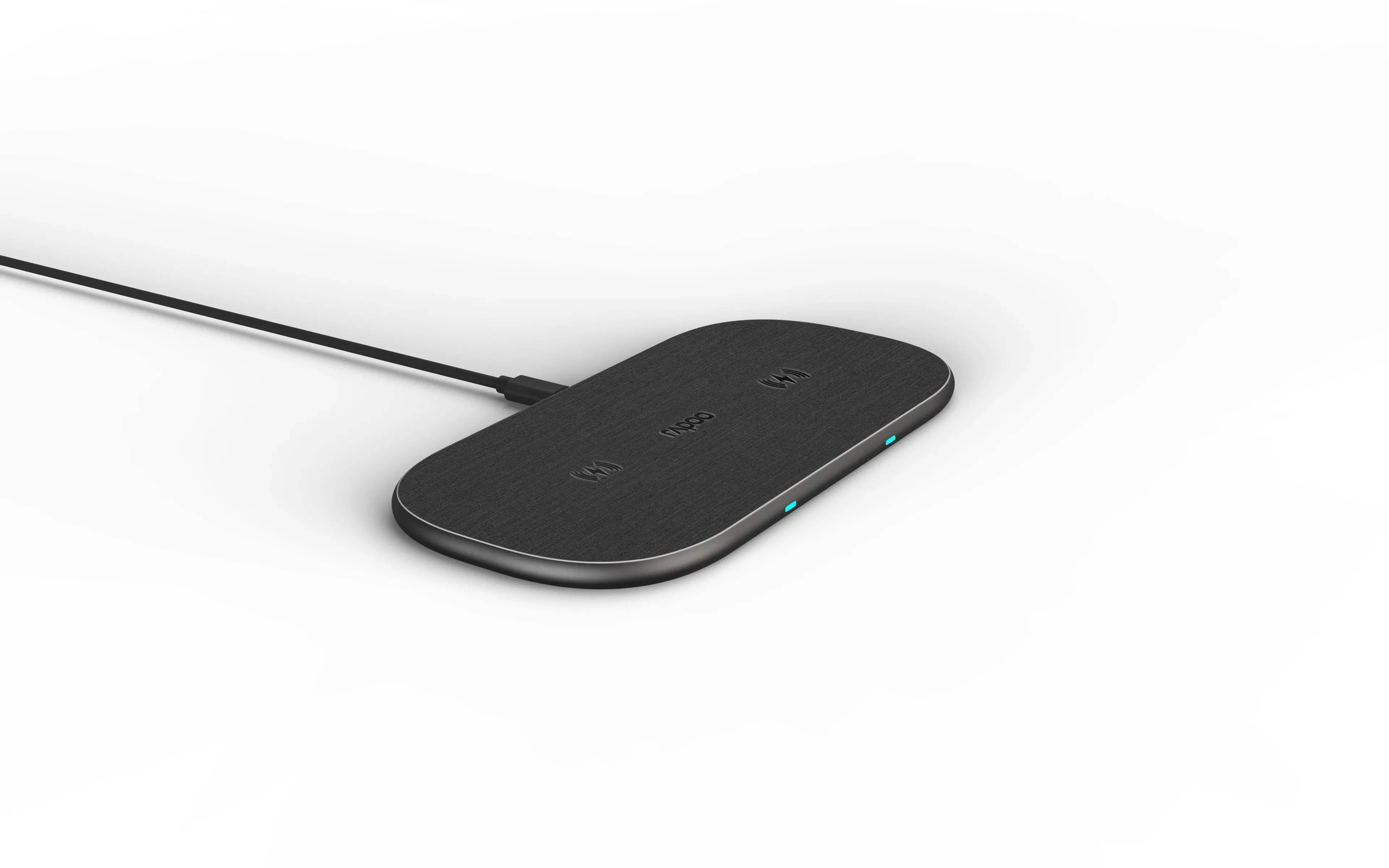 Încărcător wireless RAPOO XC260, Qi, Dublu, 7.5W/10W, Negru - image 2