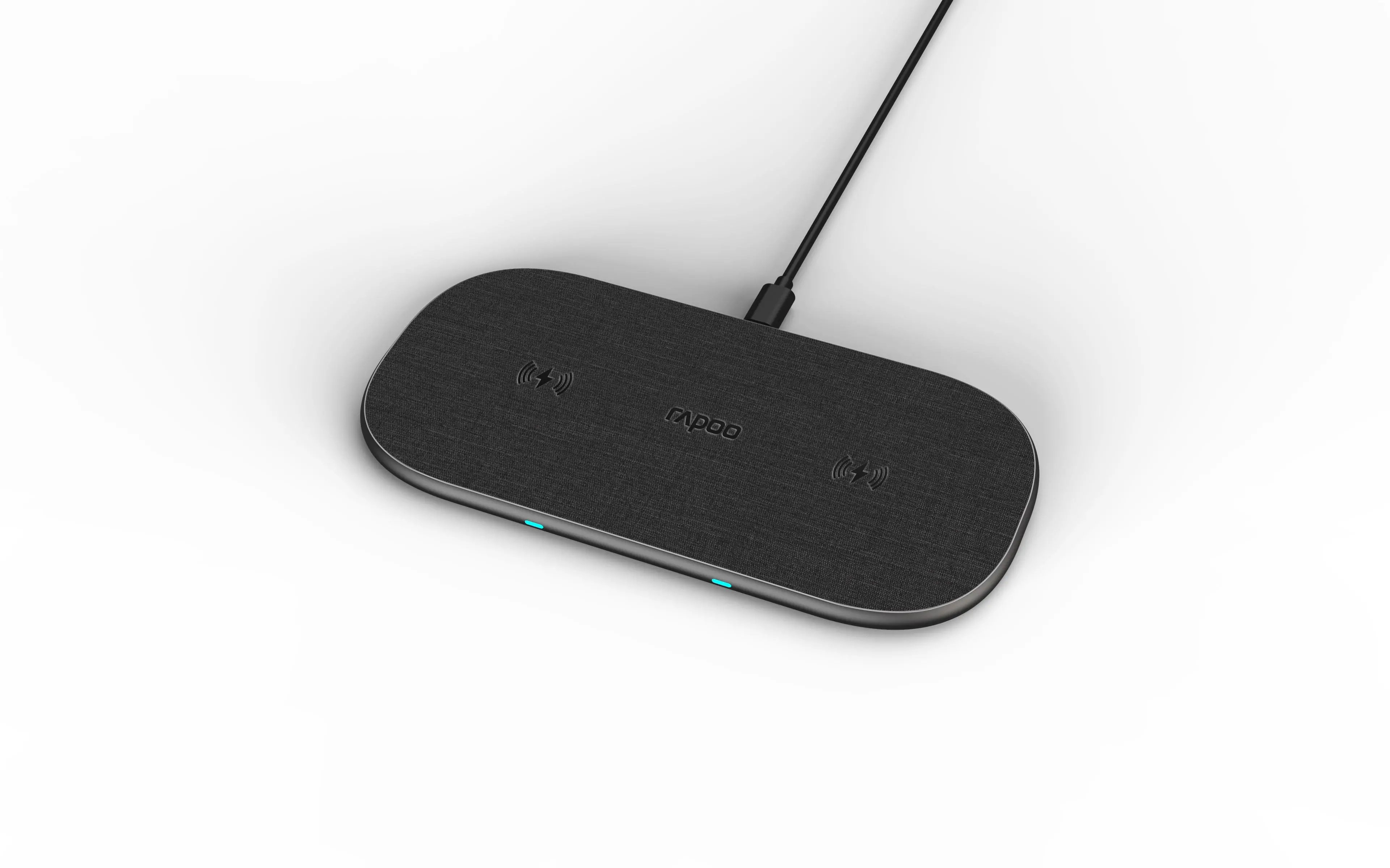 Ασύρματος φορτιστής RAPOO XC260, Qi, Διπλός, 7.5W/10W, Μαύρο - image 3