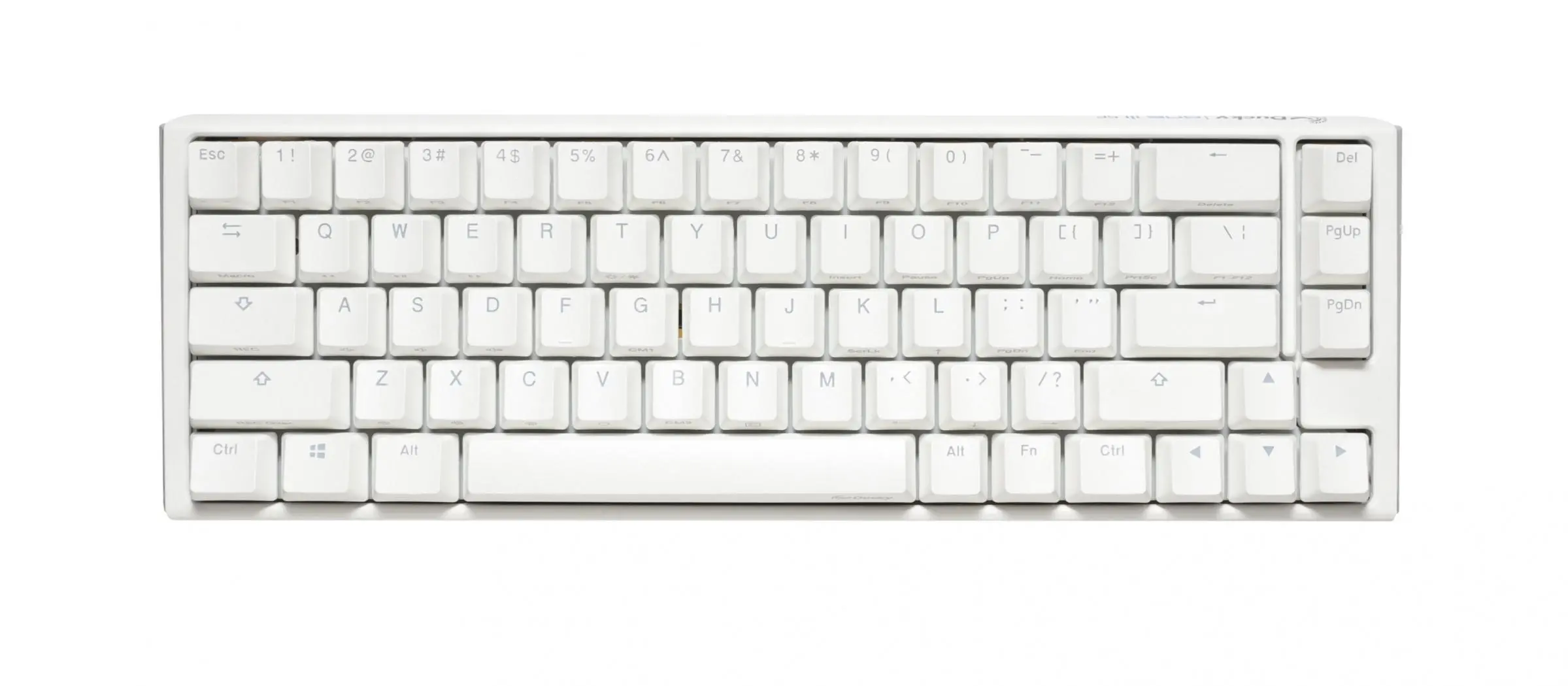 Геймърскa механична клавиатура Ducky One 3 Pure White SF 65%, Hotswap Cherry MX Clear, RGB, PBT Keycaps - image 1