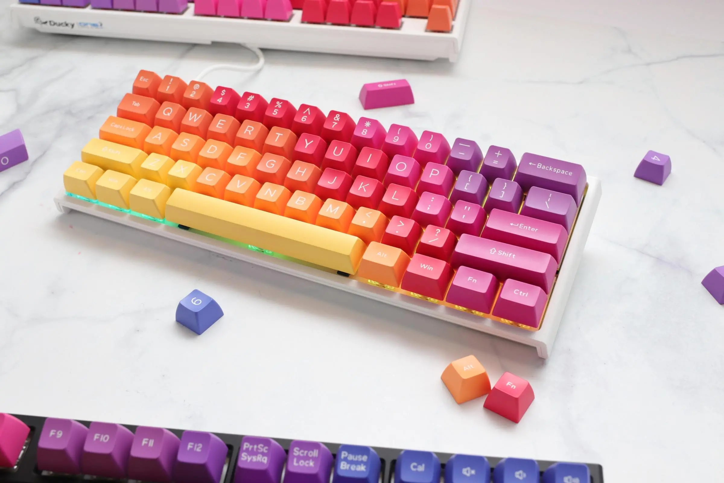 Капачки за механична клавиатура Ducky Afterglow, 108-Keycap Set ABS, Double-Shot, US Layout - image 12