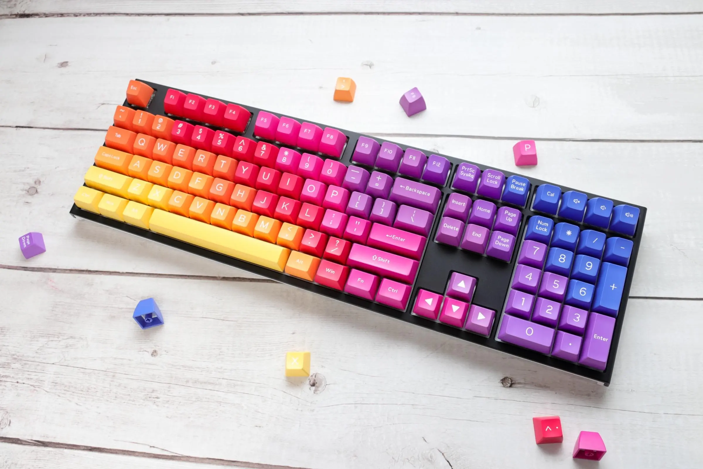 Капачки за механична клавиатура Ducky Afterglow, 108-Keycap Set ABS, Double-Shot, US Layout - image 5