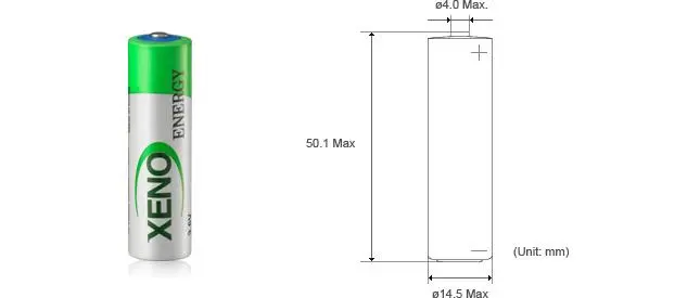 Литиево тионил батерия XENO  3,6V AA R6 2,4Ah XL060/STD /с пъпка/ - image 1