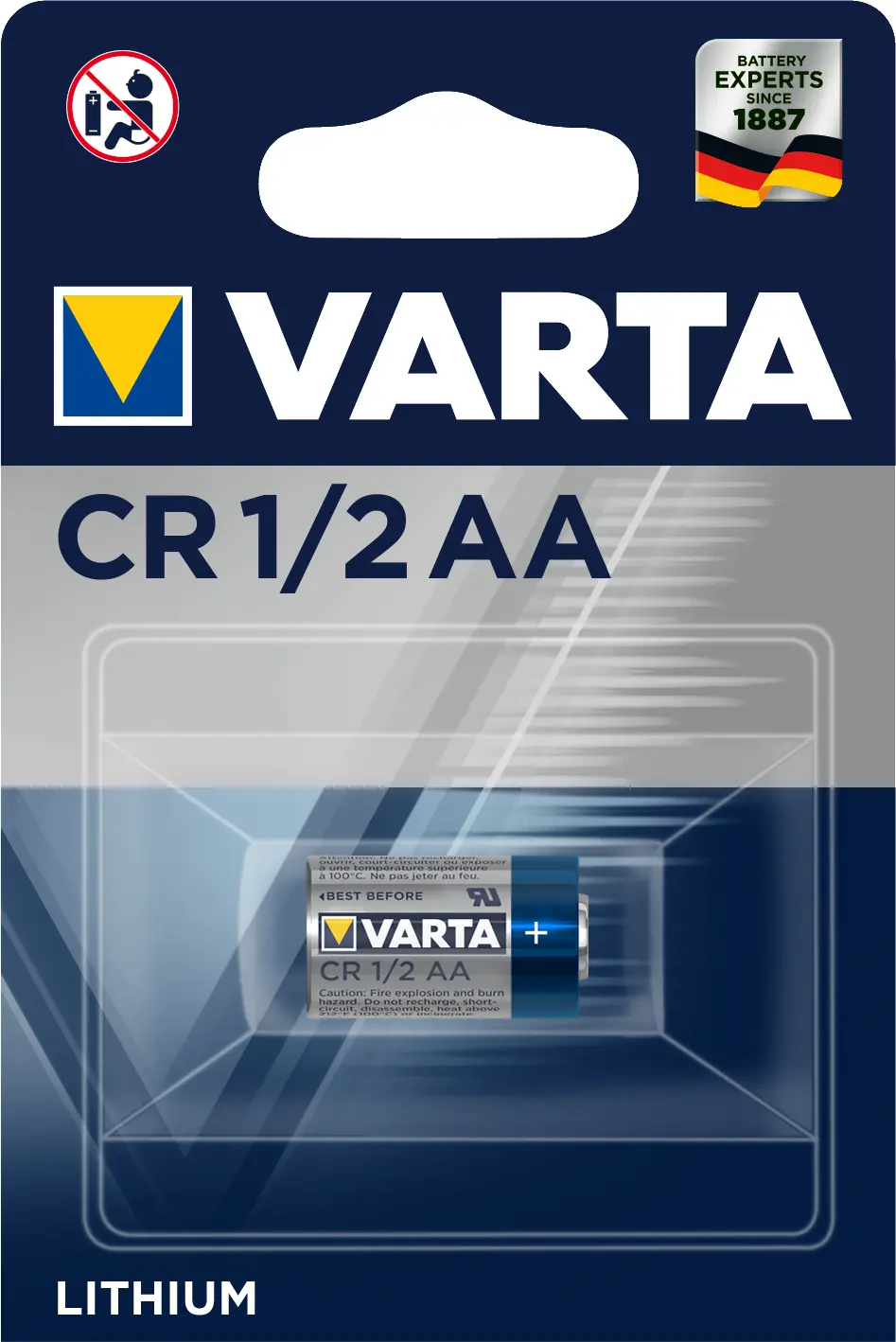 Baterie cu litiu CR-1/2AA 3V 1000mAh VARTA