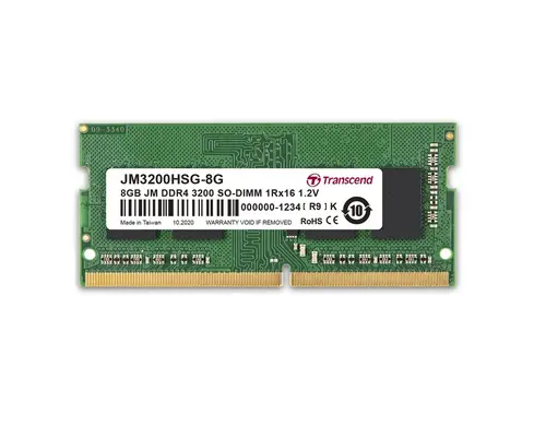 Памет, Transcend 8GB JM DDR4 3200 SO-DIMM 1Rx16 1Gx16 CL22 1.2V