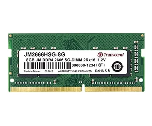 Памет, Transcend 8GB JM DDR4 2666Mhz SO-DIMM 1Rx16 1Gx16 CL19 1.2V