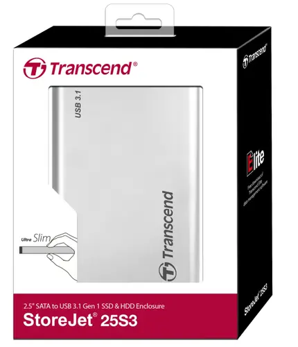 Θήκη σκληρού δίσκου, Transcend 0GB StoreJet 2.5" (SATA), USB 3.1, Αλουμινένιο περίβλημα - 3
