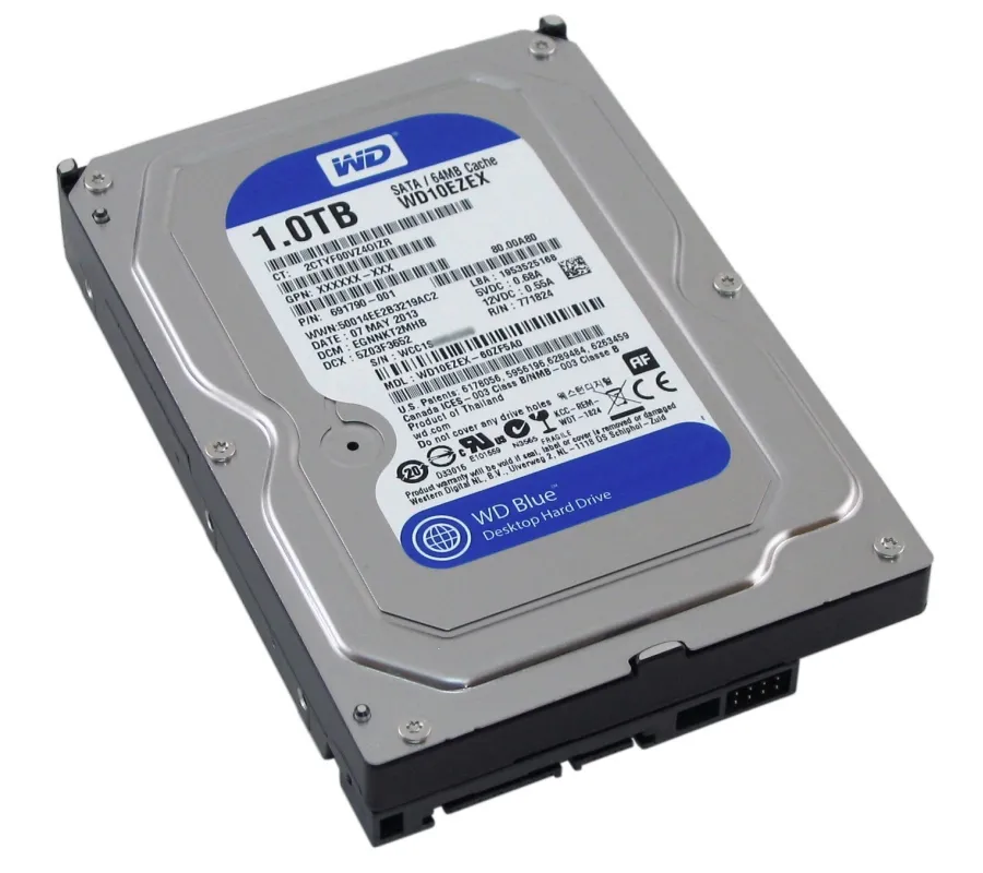 Твърд диск, Western Digital Blue 1TB ( 3.5'', 64MB, 7200 RPM, SATA 6Gb/s )