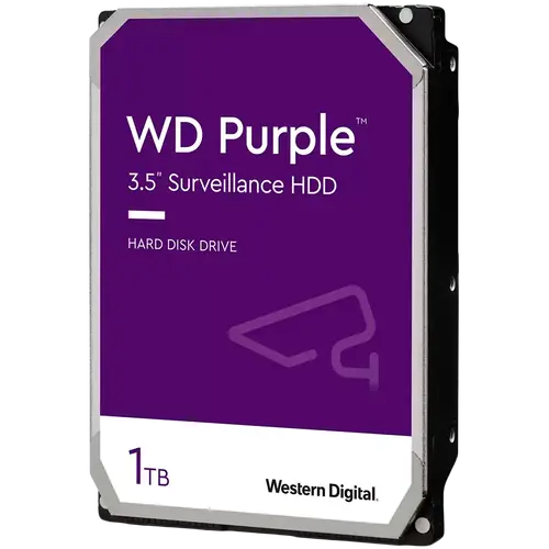 Твърд диск, Western Digital Purple 1TB ( 3.5'', 64MB, 5400 RPM, SATA 6Gb/s )