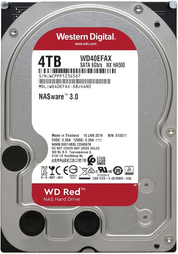 Твърд диск, Western Digital Red 4TB ( 3.5", 256MB, 5400 RPM, SATA 6Gb/s )