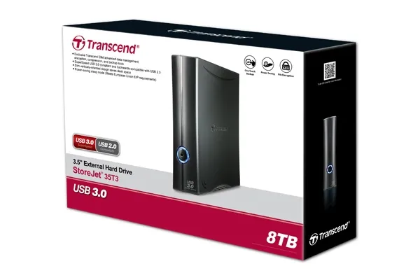 Твърд диск, Transcend 8TB StoreJet 3.5" T3, Portable HDD, USB 3.1 - image 1