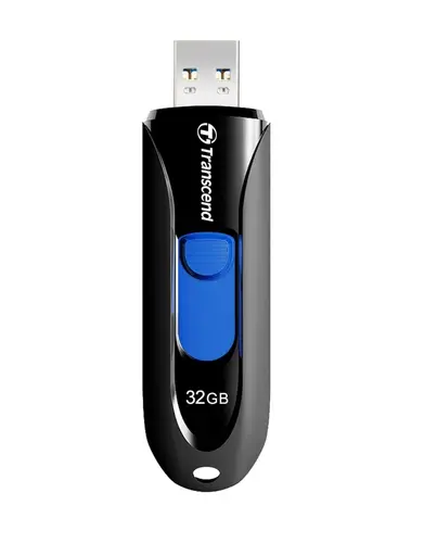 Μνήμη, Transcend 32GB, USB3.1, Pen Drive, χωρίς καπάκι, μαύρο - 1