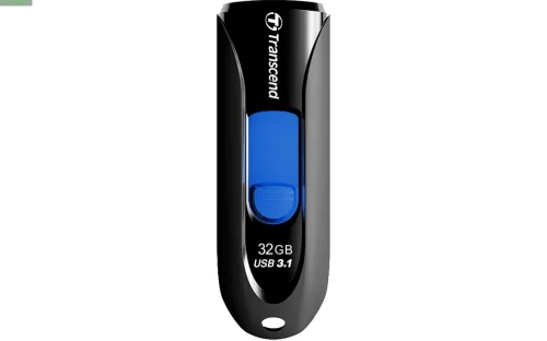 Памет, Transcend 32GB, USB3.1, Pen Drive, Capless, Black