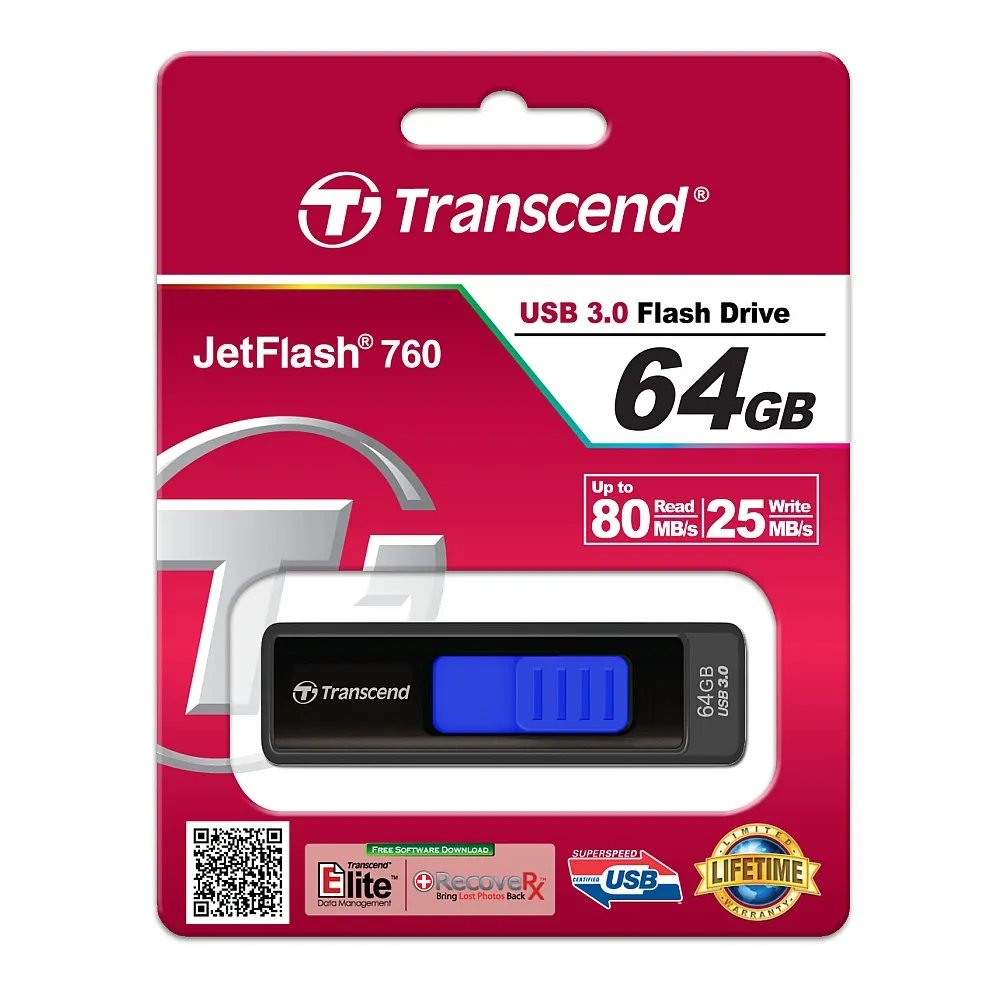 Памет, Transcend 64GB JETFLASH 760, USB 3.0 (Blue) - image 3