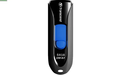 Памет, Transcend 64GB, USB3.1, Pen Drive, Capless, Black