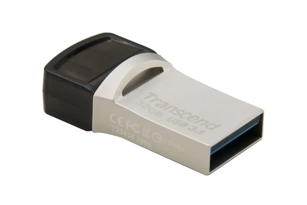 Памет, Transcend 32GB JETFLASH 890S, USB 3.1 Type C, Silver Plating - image 1