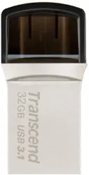 Памет, Transcend 32GB JETFLASH 890S, USB 3.1 Type C, Silver Plating
