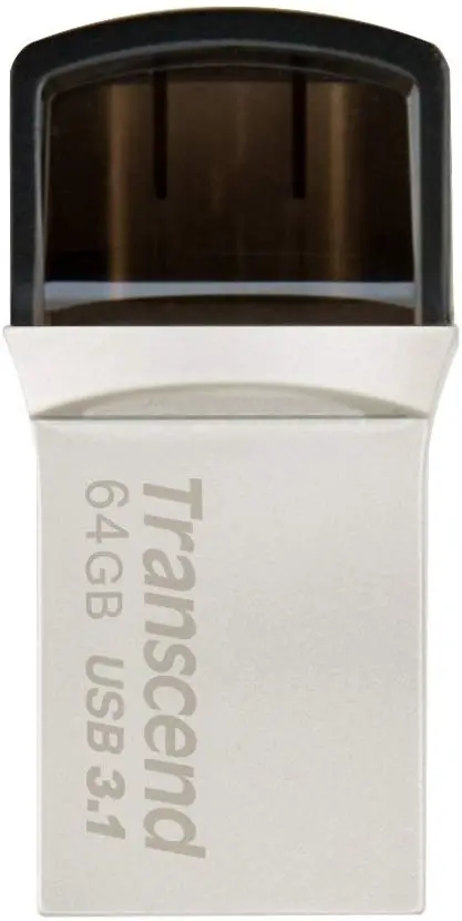 Памет, Transcend 64GB JETFLASH 890S, USB 3.1 Type C, Silver Plating