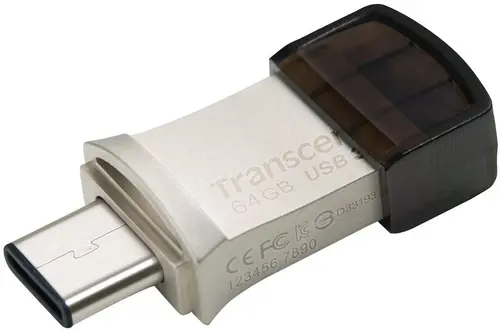 Памет, Transcend 64GB JETFLASH 890S, USB 3.1 Type C, Silver Plating - image 2