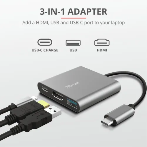 Адаптер, TRUST Dalyx 3-IN-1 USB-C Adapter - image 5