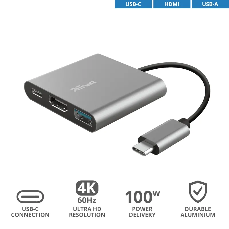 Адаптер, TRUST Dalyx 3-IN-1 USB-C Adapter - image 9