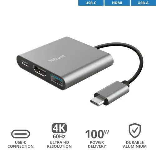 Адаптер, TRUST Dalyx 3-IN-1 USB-C Adapter - image 9