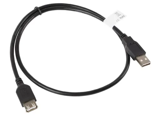 Кабел, Lanberg extension cable USB 2.0 AM-AF, 70cm, black - image 1