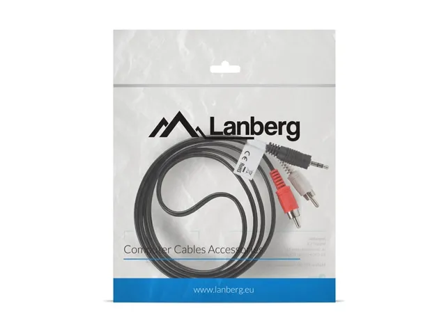 Кабел, Lanberg mini jack 3.5mm (M) 3 pin -> 2X RCA (chinch) (M) cable 1.5m - image 2