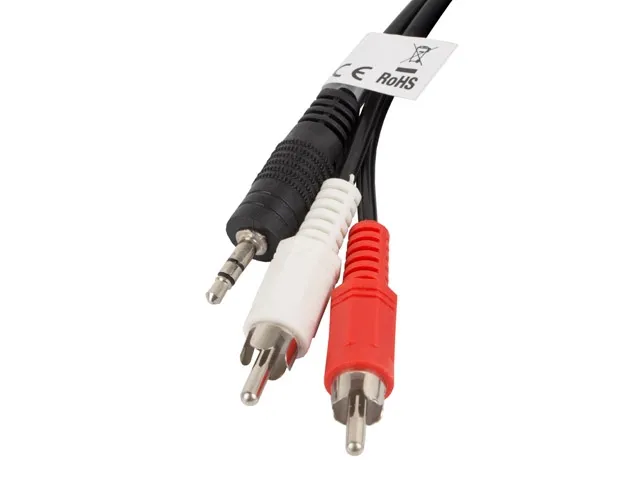 Кабел, Lanberg mini jack 3.5mm (M) 3 pin -> 2X RCA (chinch) (M) cable 2m