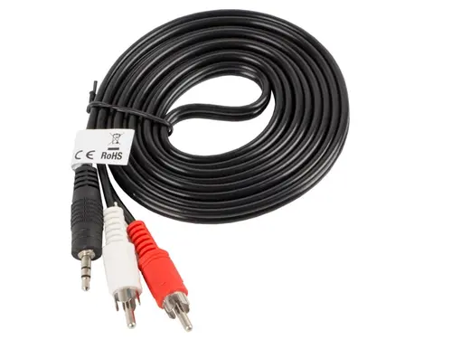 Cablu, Lanberg mini jack 3.5mm (M) 3 pin -> 2X RCA (chinch) (M) 2m - 2