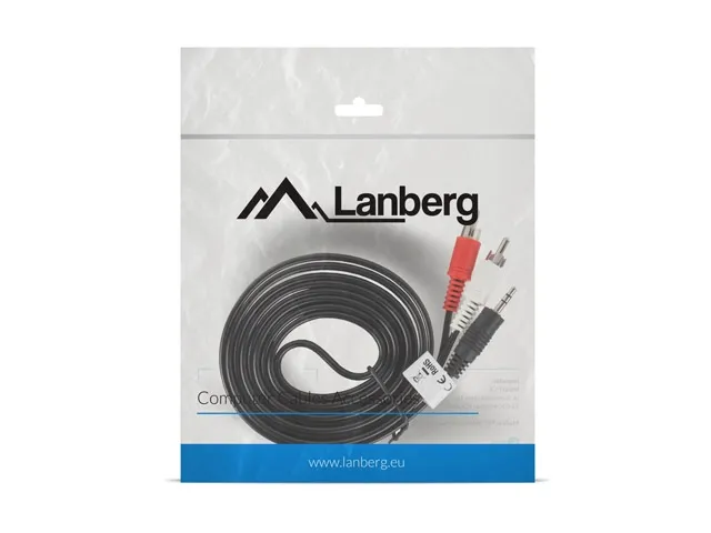 Кабел, Lanberg mini jack 3.5mm (M) 3 pin -> 2X RCA (chinch) (M) cable 2m - image 2
