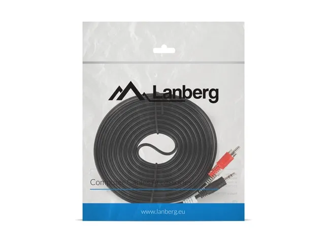 Кабел, Lanberg mini jack 3.5mm (M) 3 pin -> 2X RCA (chinch) (M) cable 5m - image 2