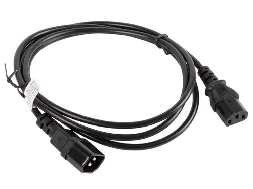 Кабел, Lanberg extension power supply cable IEC 320 C13 ->  C14 1.8m, black - image 1