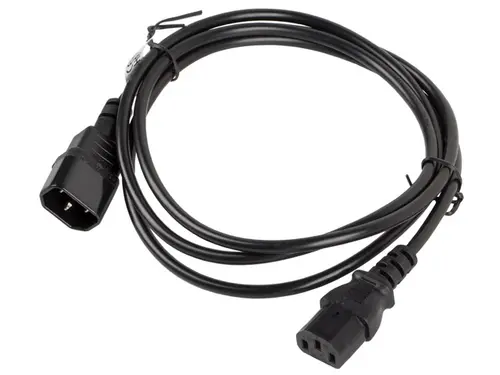 Кабел, Lanberg extension power supply cable IEC 320 C13 ->  C14 1.8m, black - image 2
