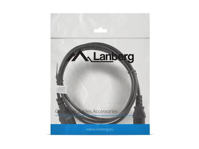 Кабел, Lanberg extension power supply cable IEC 320 C13 -> C14 1.8m, black - image 3