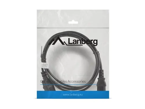 Кабел, Lanberg extension power supply cable IEC 320 C13 ->  C14 1.8m, black - image 3