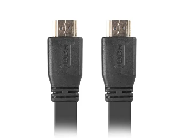 Кабел, Lanberg HDMI M/M V2.0 cable 0.5m, 4K flat, black - image 1