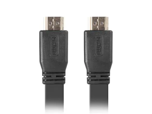 Кабел, Lanberg HDMI M/M V2.0 cable 0.5m, 4K flat, black - image 1
