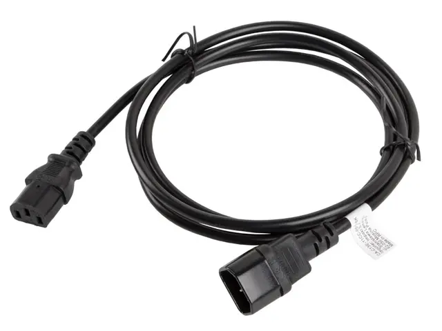 Кабел, Lanberg extension power supply cable IEC 320 C13 -> C14 1.8m VDE, black - image 1