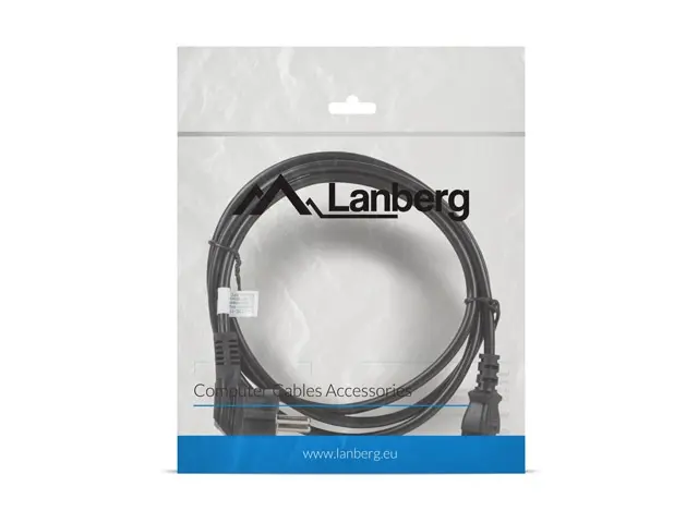 Кабел, Lanberg CEE 7/7 -> IEC 320 C13 power cord 1.8m VDE, black - image 3