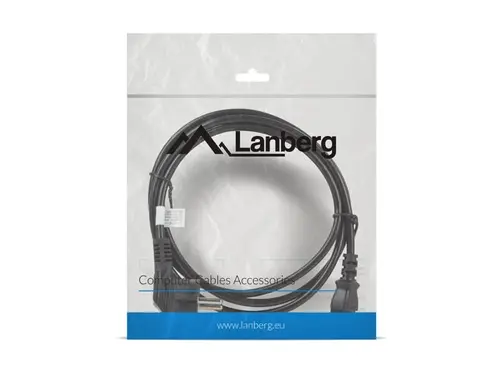 Кабел, Lanberg CEE 7/7 -> IEC 320 C13 power cord 1.8m VDE, black - image 3