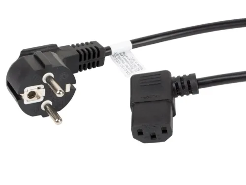Кабел, Lanberg CEE 7/7 -> IEC 320 C13 power cord 1.8m angled right VDE, black