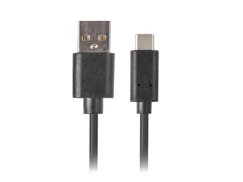 Кабел, Lanberg USB-C(M) ->  USB-A (M) 2.0 cable 1m, black QC 3.0 - image 1