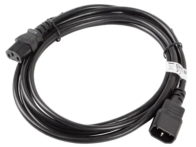 Кабел, Lanberg extension power supply cable IEC 320 C13 -> C14 3m VDE, black - image 1
