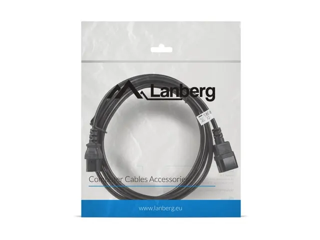 Кабел, Lanberg extension power supply cable IEC 320 C13 -> C14 3m VDE, black - image 3