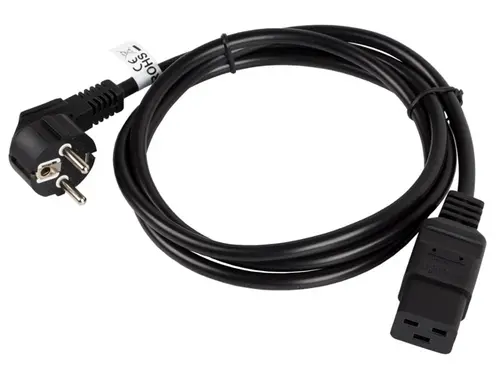 Кабел, Lanberg CEE 7/7 -> IEC 320 C19 power cord 16A 1.8m VDE, black - image 1