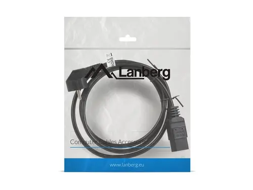Кабел, Lanberg CEE 7/7 -> IEC 320 C19 power cord 16A 1.8m VDE, black - image 3