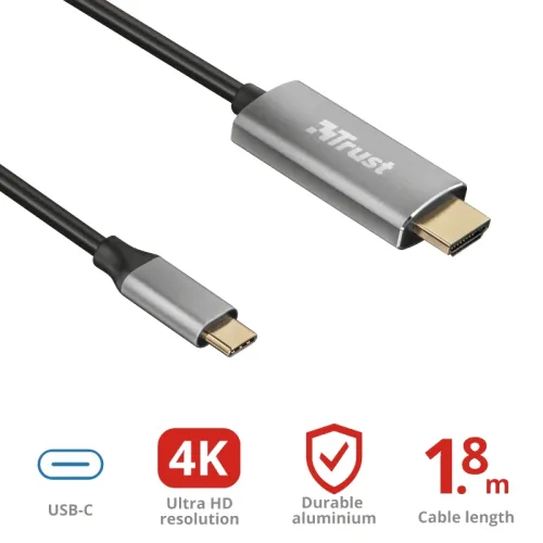 Кабел, TRUST Calyx USB-C to HDMI Cable - image 3
