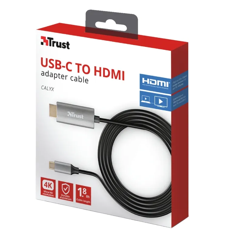 Кабел, TRUST Calyx USB-C to HDMI Cable - image 4
