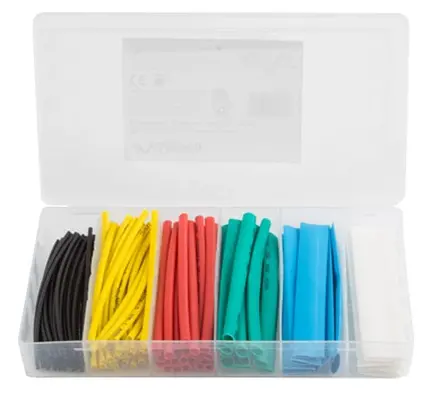 Термосвиваема кабелна връзка, Lanberg 100pcs heat-shrinkable tubing kit, multicolor box - image 1