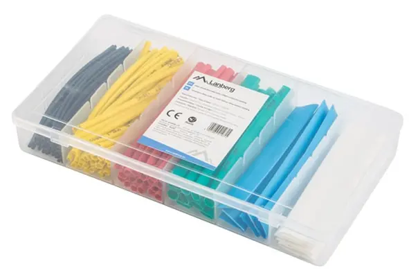 Термосвиваема кабелна връзка, Lanberg 100pcs heat-shrinkable tubing kit, multicolor box - image 2